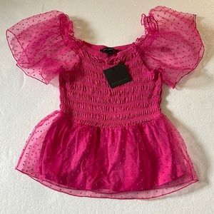 Marc New York Rouged Peplum Top